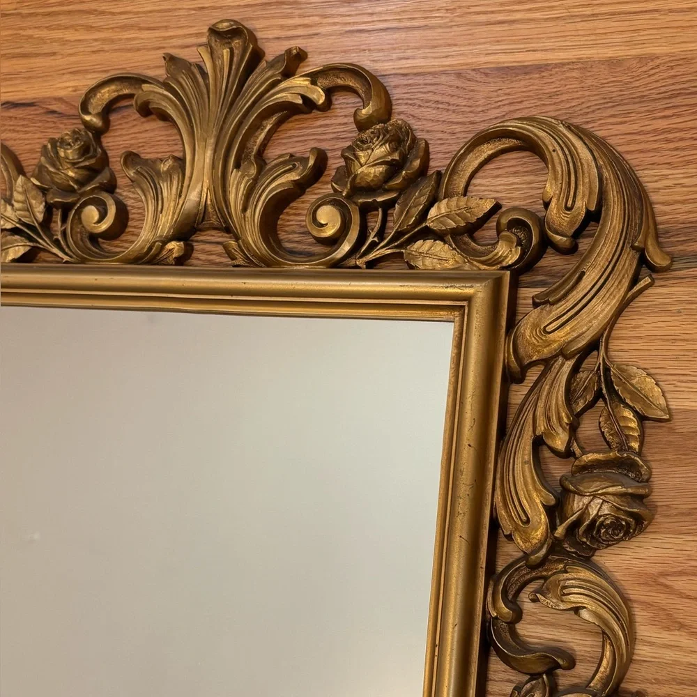 Vintage Homeco syroco gold ornate mirror